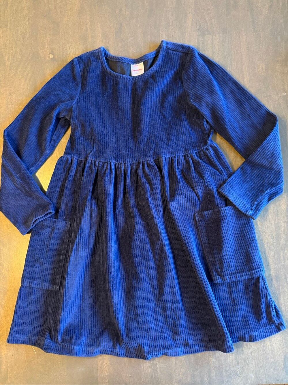 Hanna Andersson Ribbed Velour Pocket Dress size 8